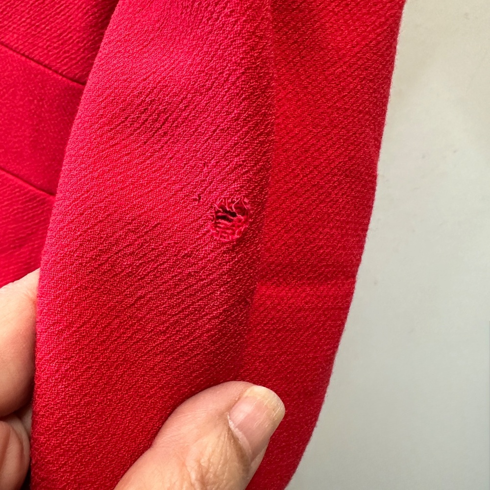 J Crew Wool Lady Day Coat Red Size 2 Button Up Lined With Pockets - Picture 13 of 16